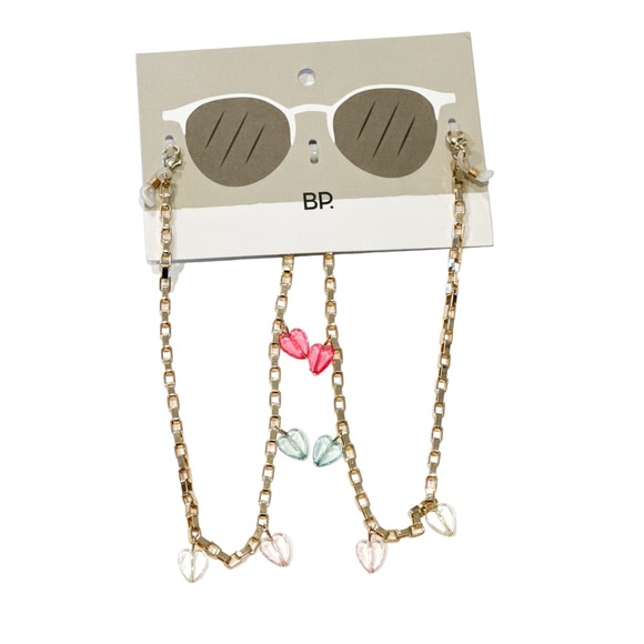 BP Hearts Gold Sunglasses / Mask Chain - NWT - Picture 1 of 1